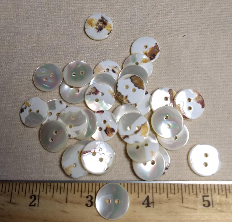 Button #Trochus #2 Hole #Pearl #Rim #Shell #10pc