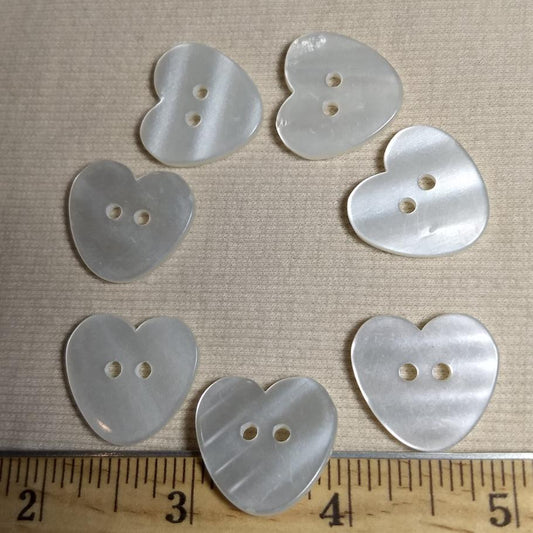 Button #1349-1 #2 Hole #Pearl #Heart #Children #Polyester #10pc