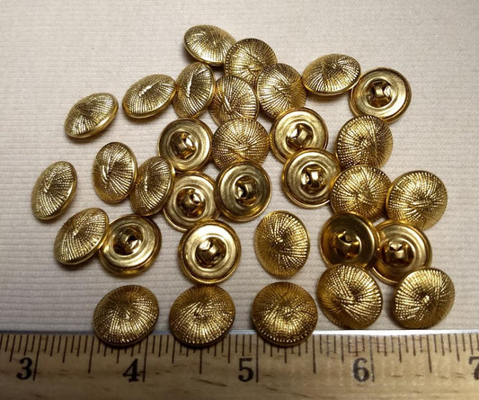 Button #1334 #Shank #Antique-Gold #Rim #Metal #10pc