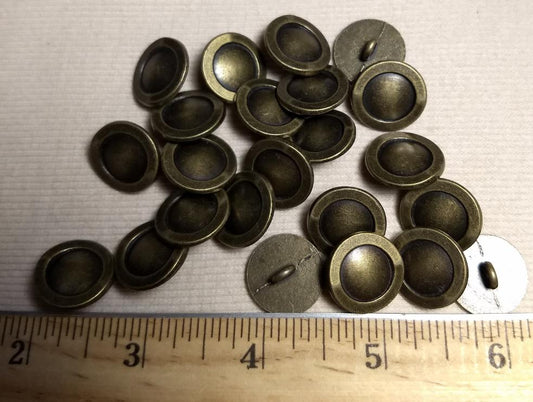 Button #3417 #Shank #Antique-Gold #Rim #Metal #10pc