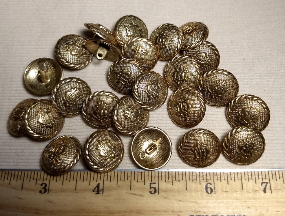 Button #K5158 #Shank #Antique-Gold #Rim #Metal #10pc