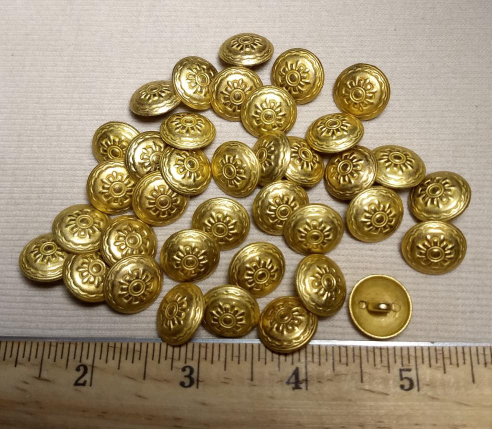 Button #AL6155 #Shank #Antique-Gold #Rim #Alloy #Casting #Metal #10pc