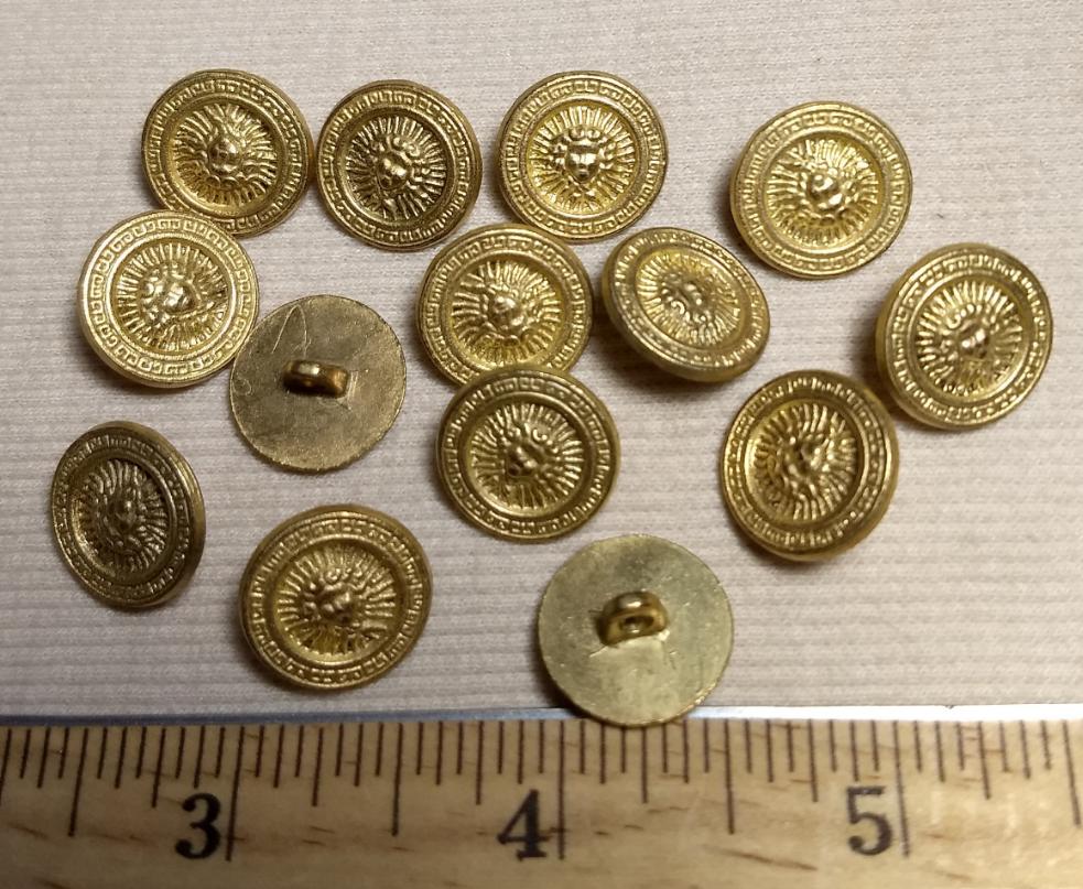 Button #6167 #Shank #Antique-Gold #Rim #Metal #10pc