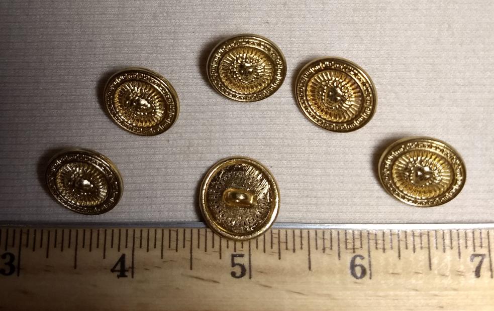 Button #6167 #Shank #Antique-Gold #Rim #Metal #10pc