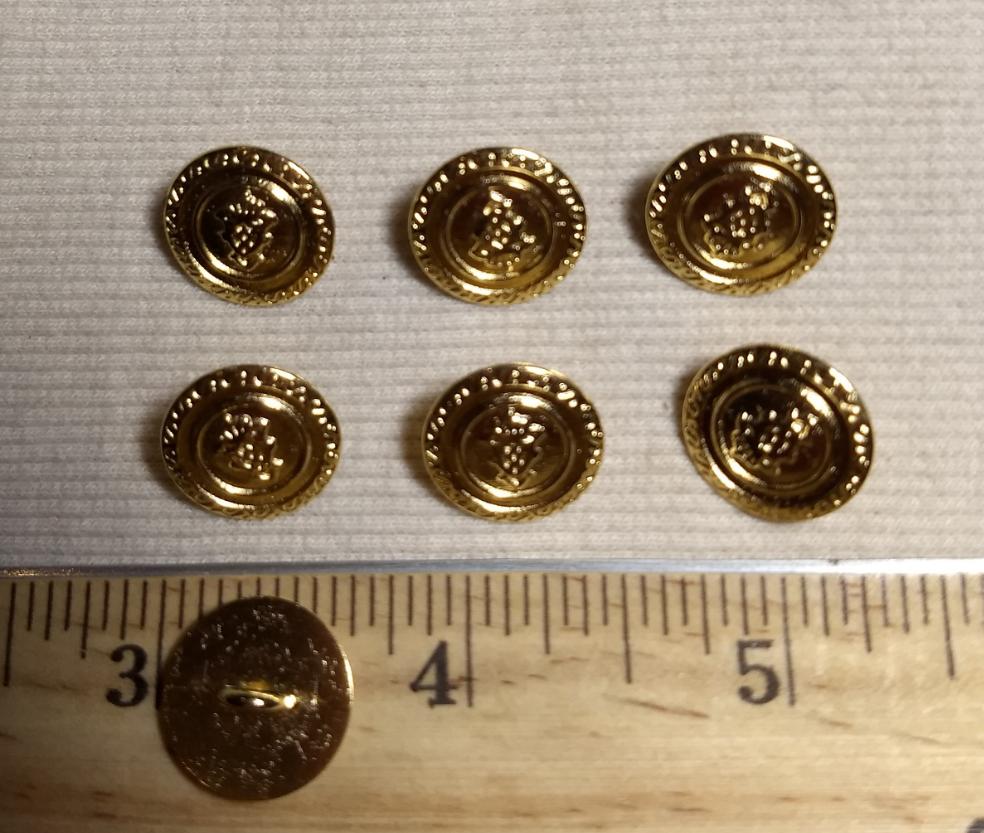 Button #AL6217 #Shank #Antique-Gold #Metal #10pc