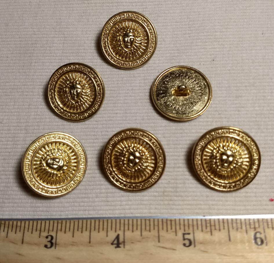 Button #6167 #Shank #Antique-Gold #Rim #Metal #10pc