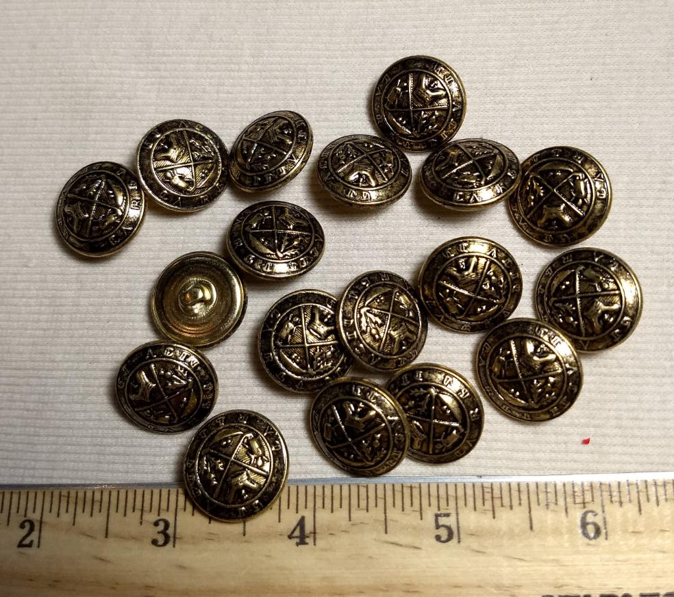 Button #5066 #Shank #Antique-Gold #Metal  #Stamping #10pc