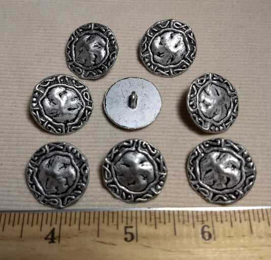 Button #6139 #Shank #Rim #Antique-Silver #Metal #10pc