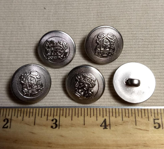 Button #7134 #Shank #Antique-Silver #Rim #Metal #10pc