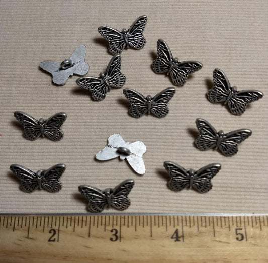 Button #6417 #Shank #Antique-Silver #Metal #Animal #Nylon #10pc