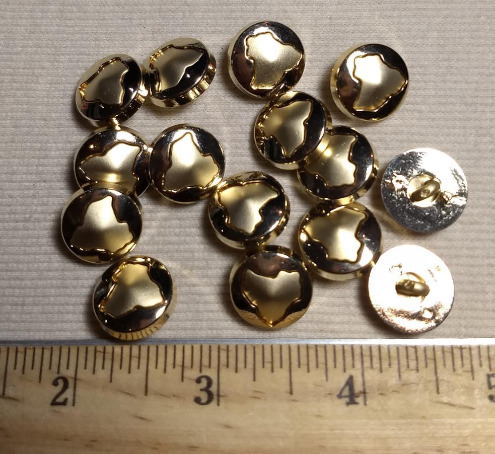 Button #1236 #Shank #Antique-Gold #Metal #10pc