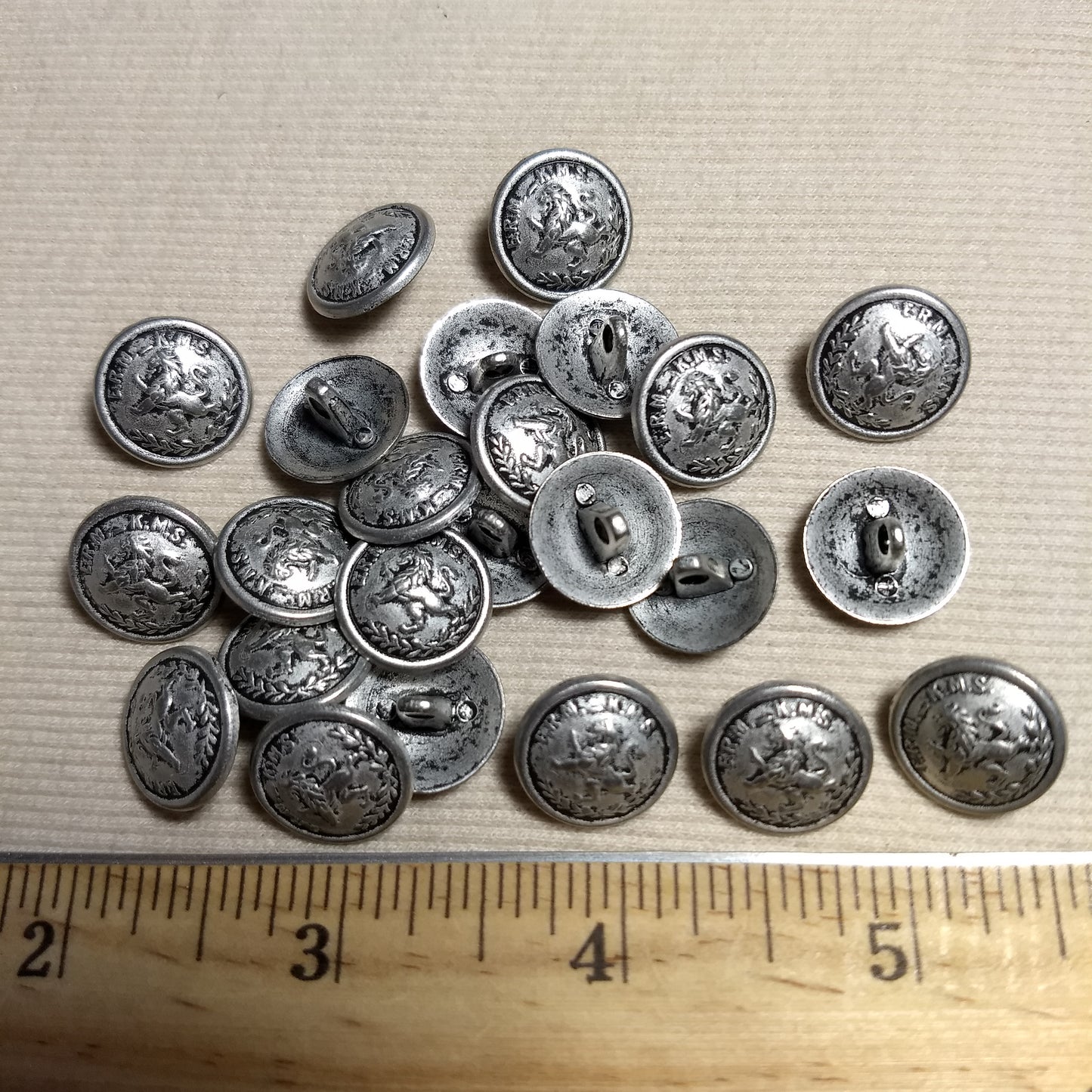 Button #6149 #Shank #Antique-Silver #Rim #Metal #10pc