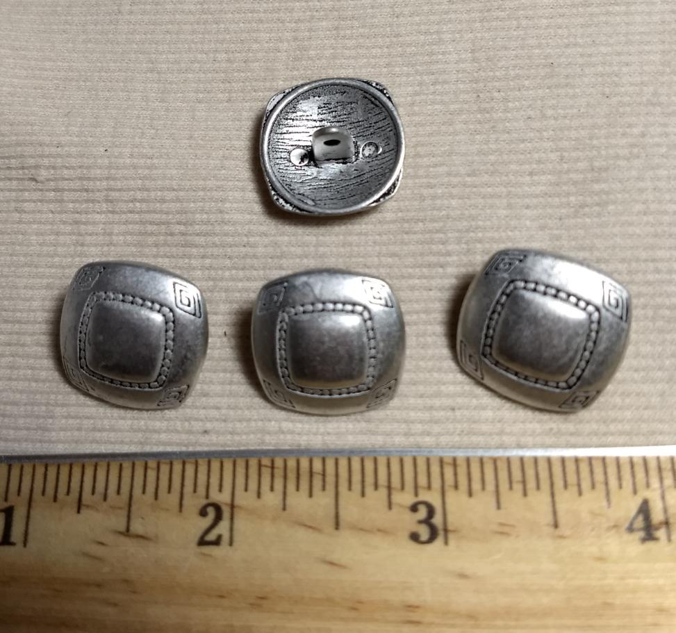 Button #1876 #Shank #Antique-Silver #Metal #10pc