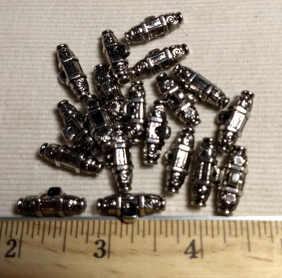 Button #3916 #Shank #Antique-Silver #Metal #Toggle #Abs #10pc