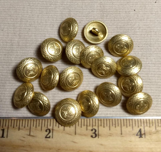 Button #1239 #Shank #Antique-Gold #Rim #Metal #10pc