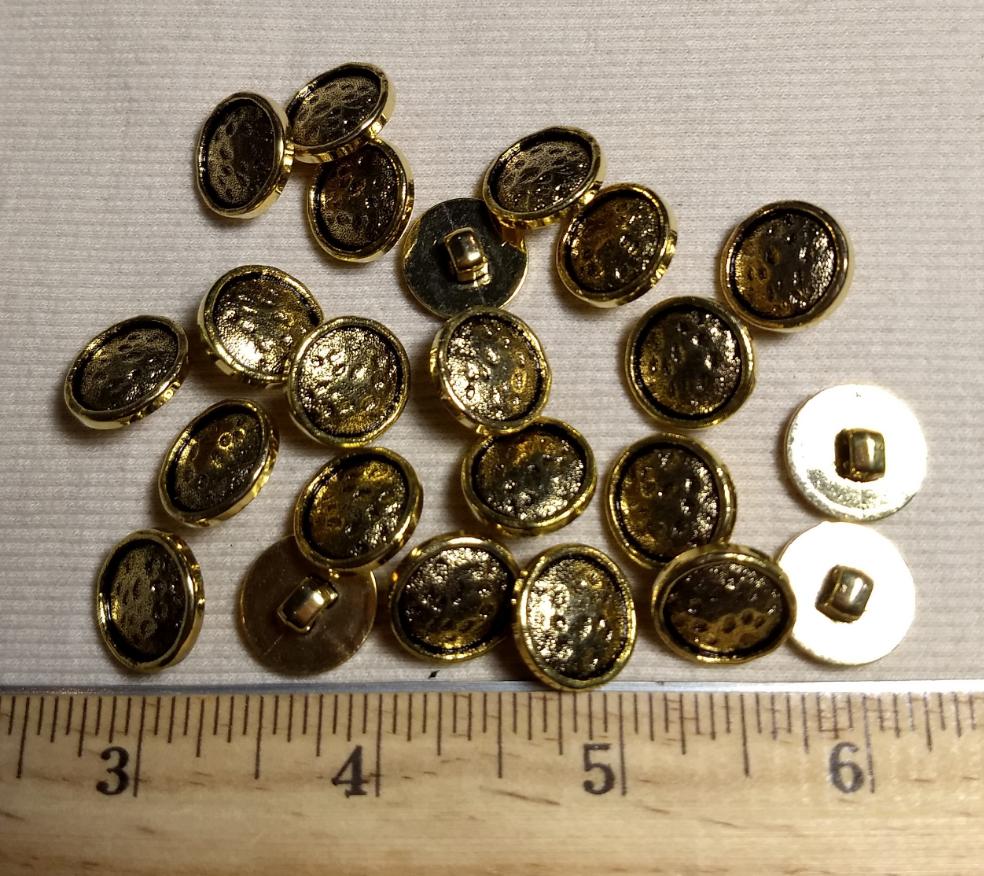 Button  #Ep1086 #Shank #Antique-Gold #Rim #Metal #10pc