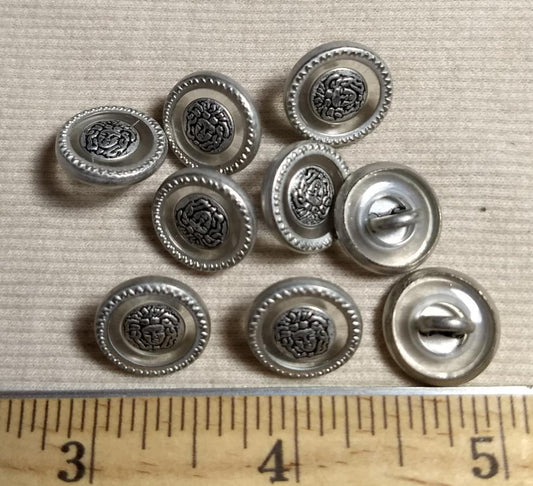 Button #6176 #Shank #Antique-Silver #Rim #Abs #10pc