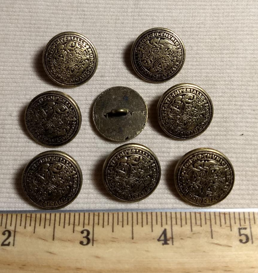 Button #1014 #Shank #Antique-Gold #Rim #Metal #10pc