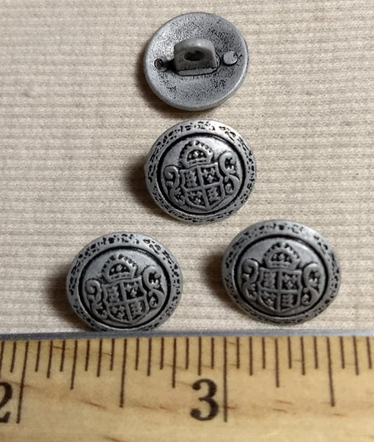 Button #6266 #Shank #Antique-Silver #Metal #10pc