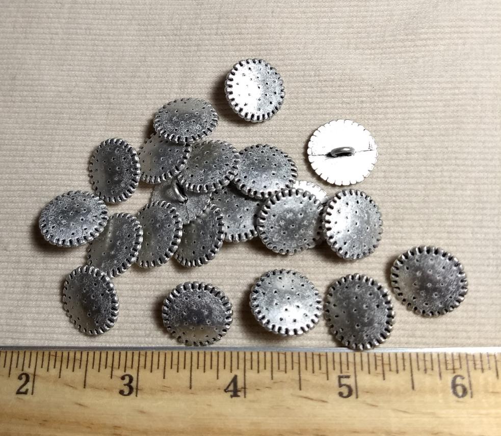 Button #1878 #Shank #Antique-Silver #Metal #10pc