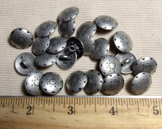 Button #6196 #Shank #Antique-Silver #Metal #10pc