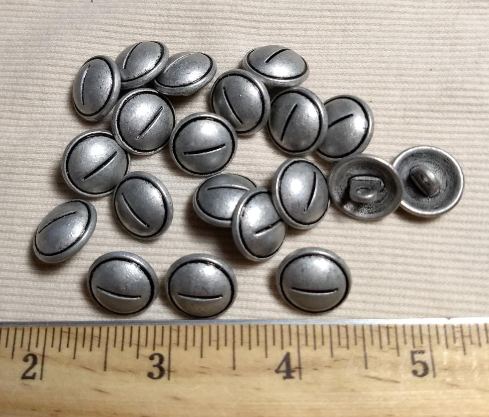 Button #6290 #Shank #Antique-Silver #Rim #Metal #10pc
