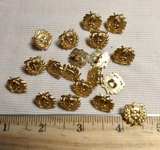 Button #1241 #Shank #Antique-Gold #Metal #10pc