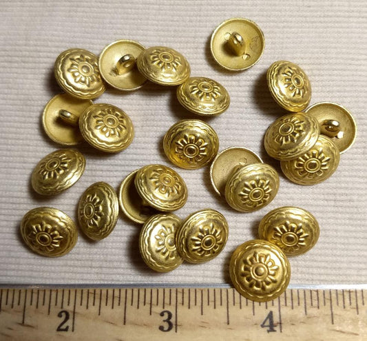 Button #1242 #Shank #Antique-Gold #Rim #Metal #10pc