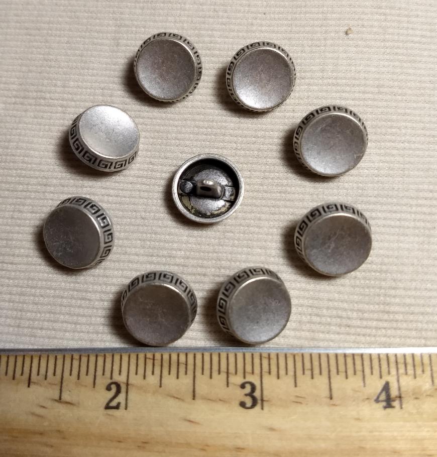 Button #36011 #Shank #Antique-Silver #Metal #10pc