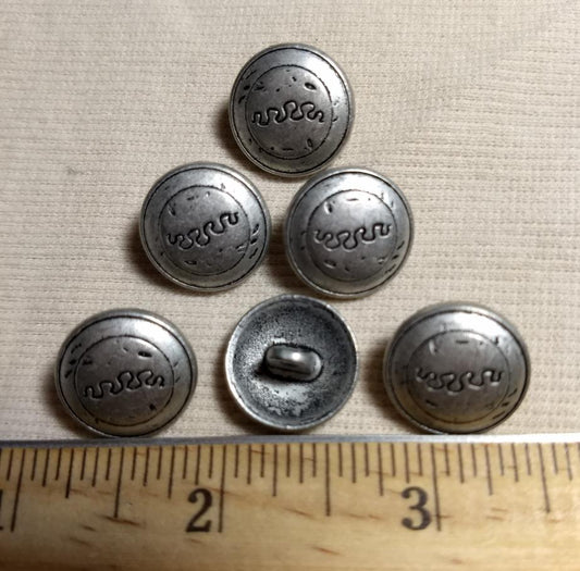 Button #1247 #Shank  #Antique-Silver #Rim #Metal #10pc