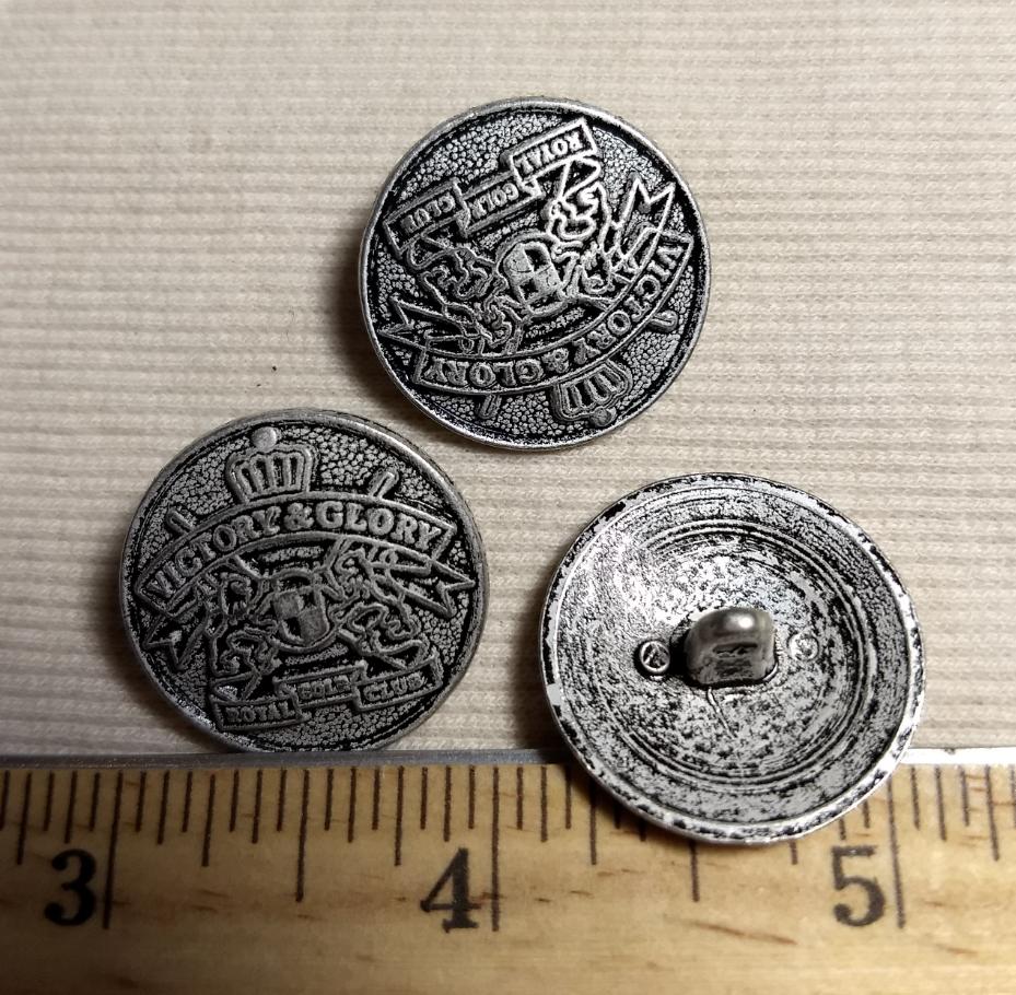 Button #6108 #Shank #Antique-Silver #Rim #Metal #10pc