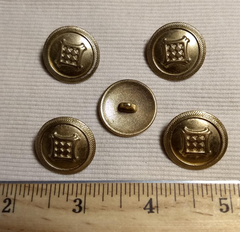 Button #6129 #Shank #Antique-Gold #Metal #10pc