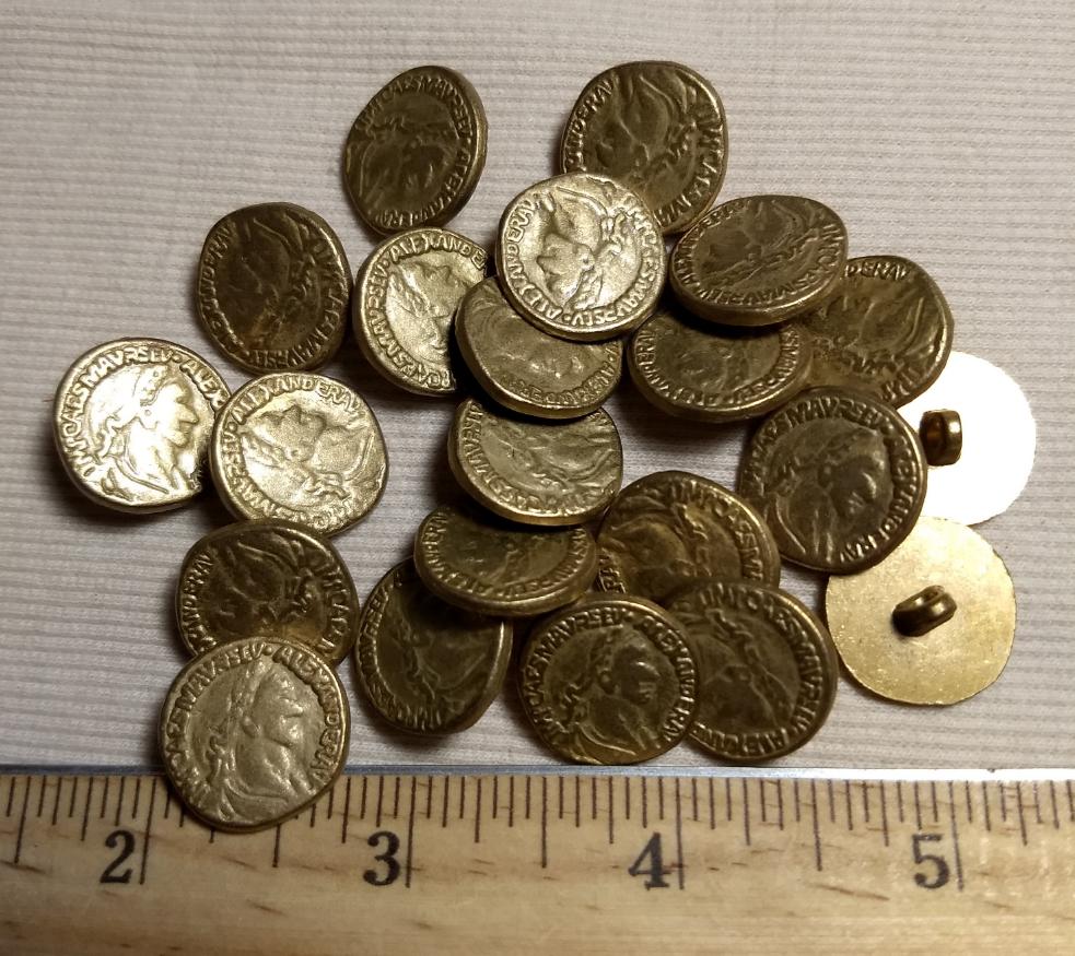 Button #1249 #Shank #Antique-Gold #Metal #10pc