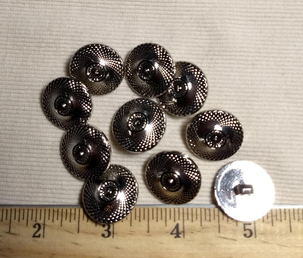 Button #4419 #Shank #Antique-Silver #Metal #10pc