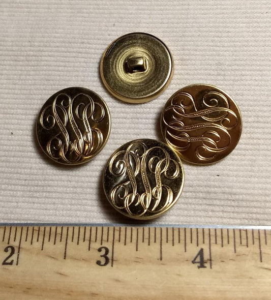 Button #1252M #Shank #Antique-Gold #Metal #10pc