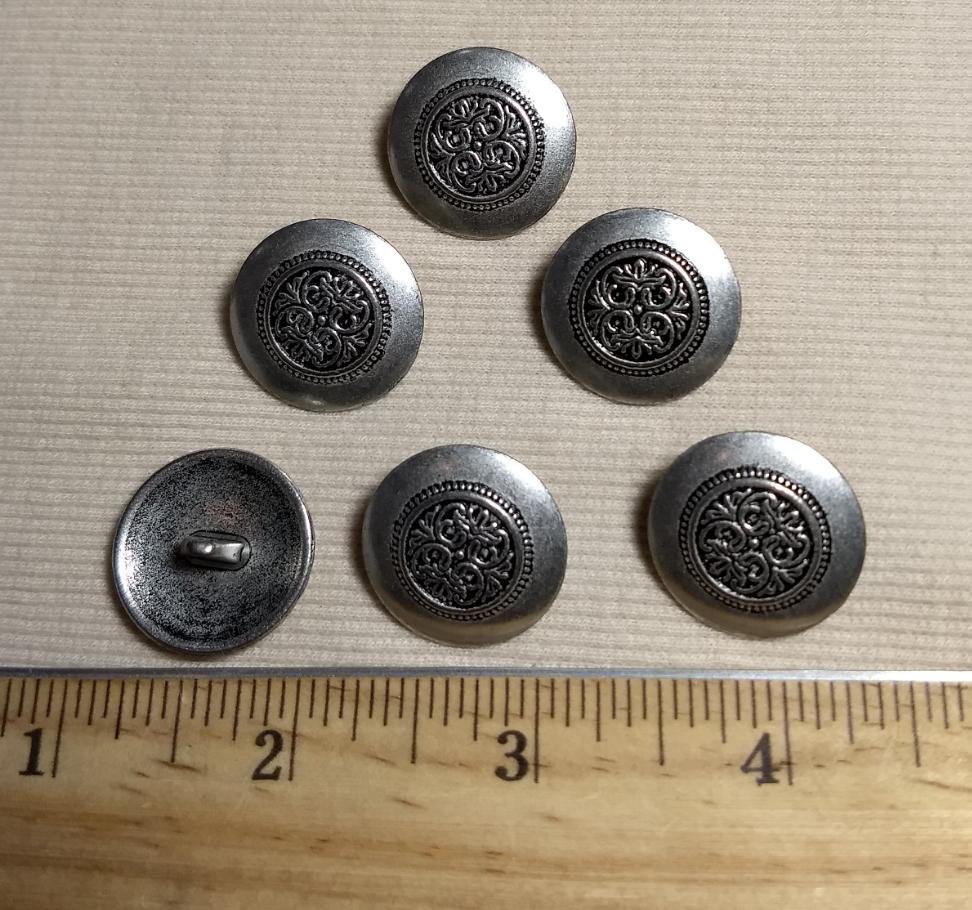 Button #1253 #Shank #Silver #Metal #10pc