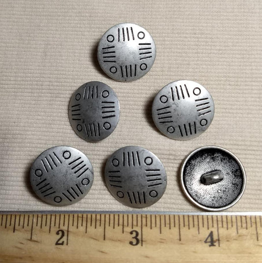 Button #1254 #Shank #Antique-Silver #Dome #Metal #10pc