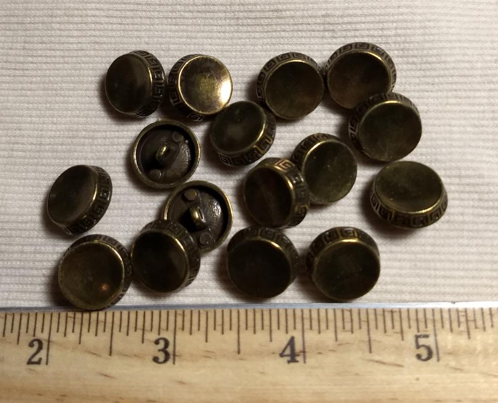 Button #36011 #Shank #Antique-Gold #Abs #10pc