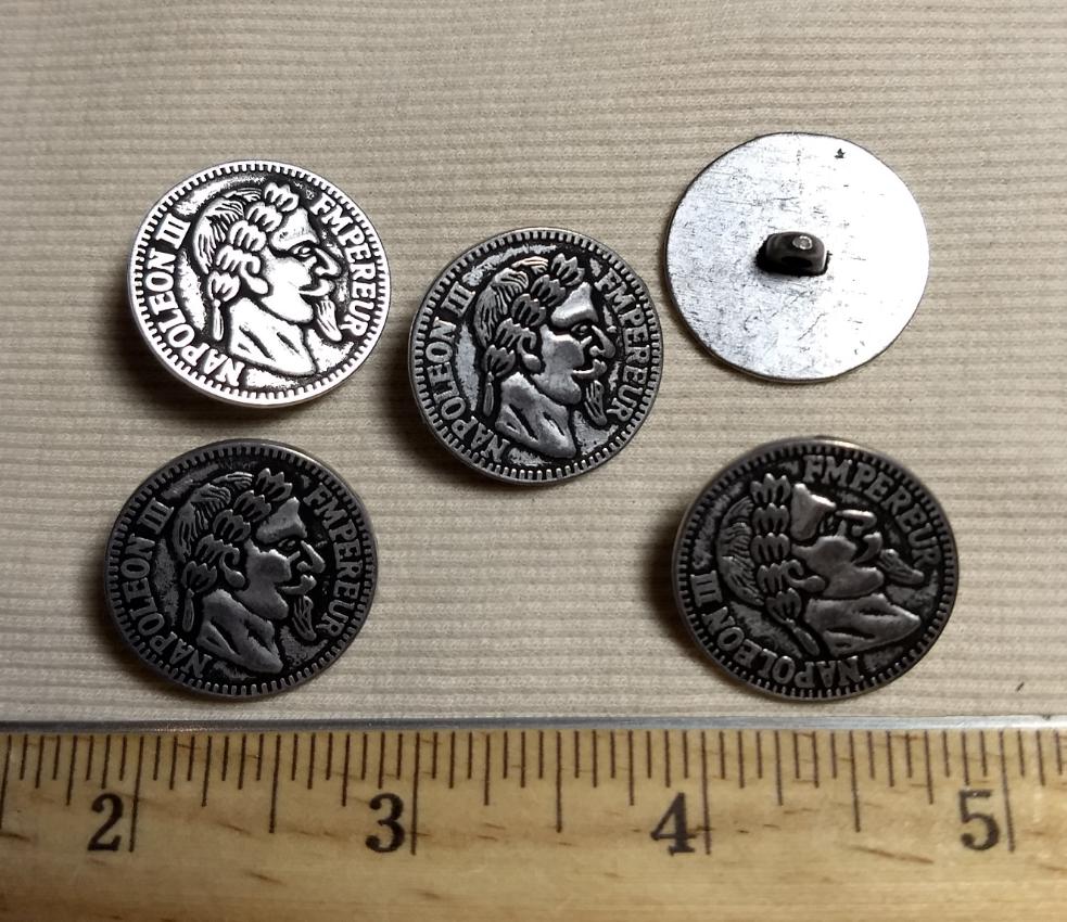 Button #1260 #Shank #Antique-Silver #Metal #Rim #10pc