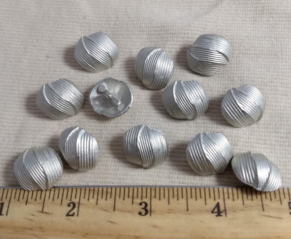 Button #1269 #Shank #Antique-Silver #Metal #10pc