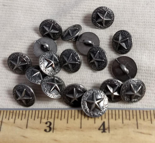 Button #1273 #Shank #Antique-Silver #Metal #10pc