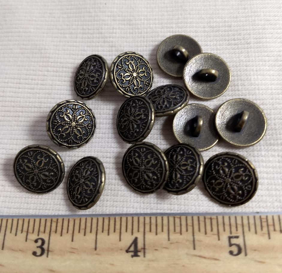 Button #AL6769 #Shank #Antique-Gold #Rim #Metal #10pc