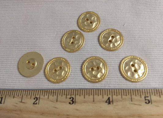 Button #1302M #2 Hole #Gold #Rim #Metal #10pc