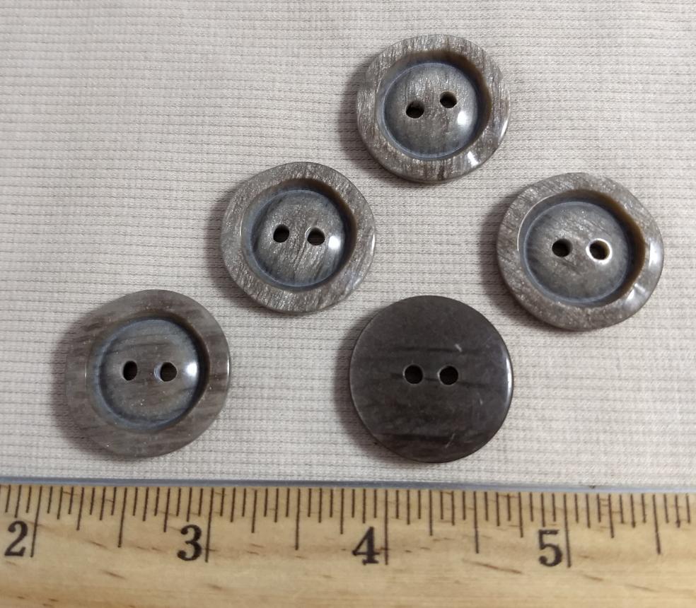 Button #21428 #2 Hole #Brown #Rim #Polyester #10pc