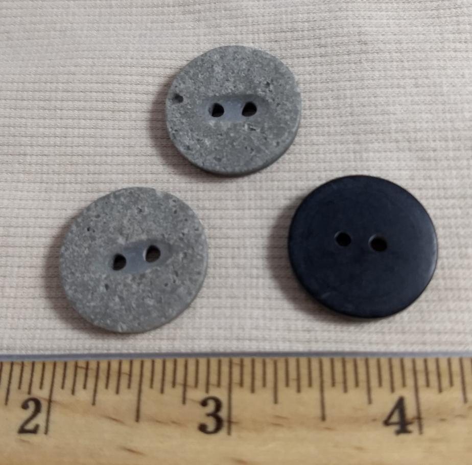 Button #PB1009 #2 Hole #Grey #Abs #10pc