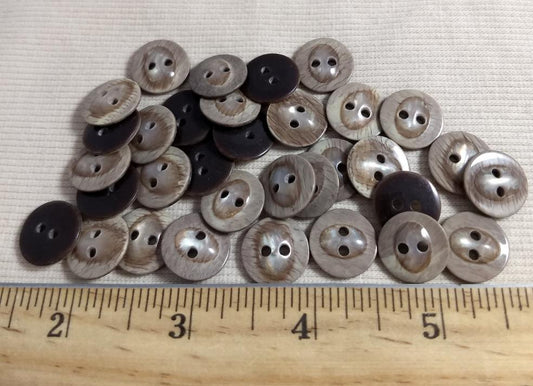 Button #21437 #2 Hole #Brown #Polyester #10pc