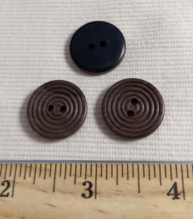 Button #C3037 #2 Hole #Brown #Swirl #Polyester #10pc