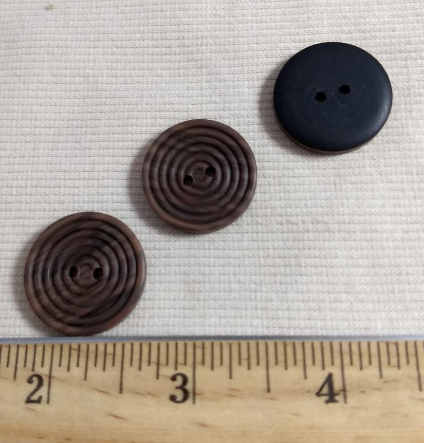 Button #C3037 #2 Hole #Brown #Swirl #Polyester #10pc