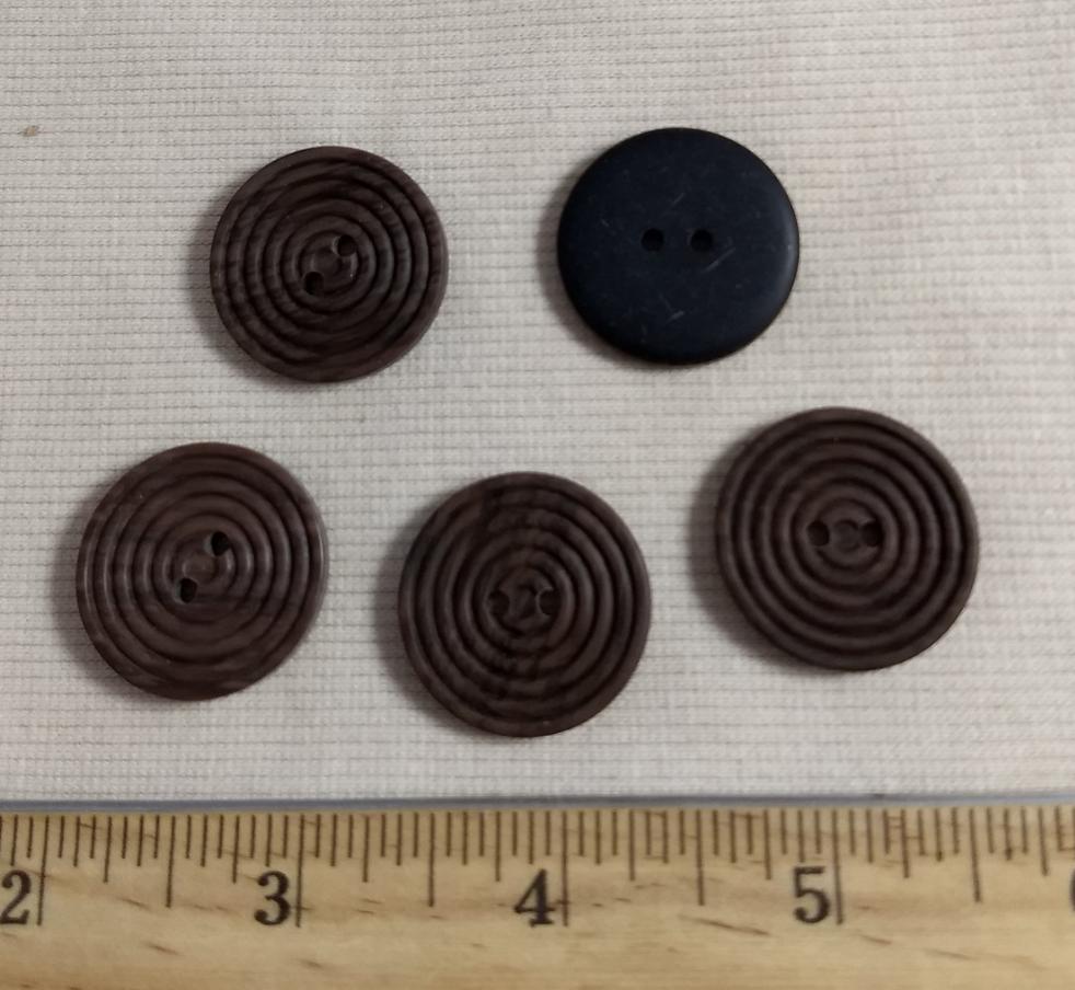 Button #C3037 #2 Hole #Brown #Swirl #Polyester #10pc