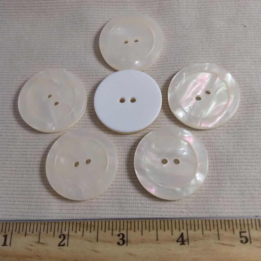 Button #20890 #2 Hole #Pearl #Rim #Polyester #10pc